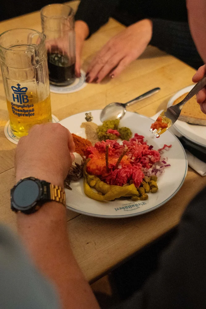 Gemeinsames Mittagessen während der Bayern-Tour