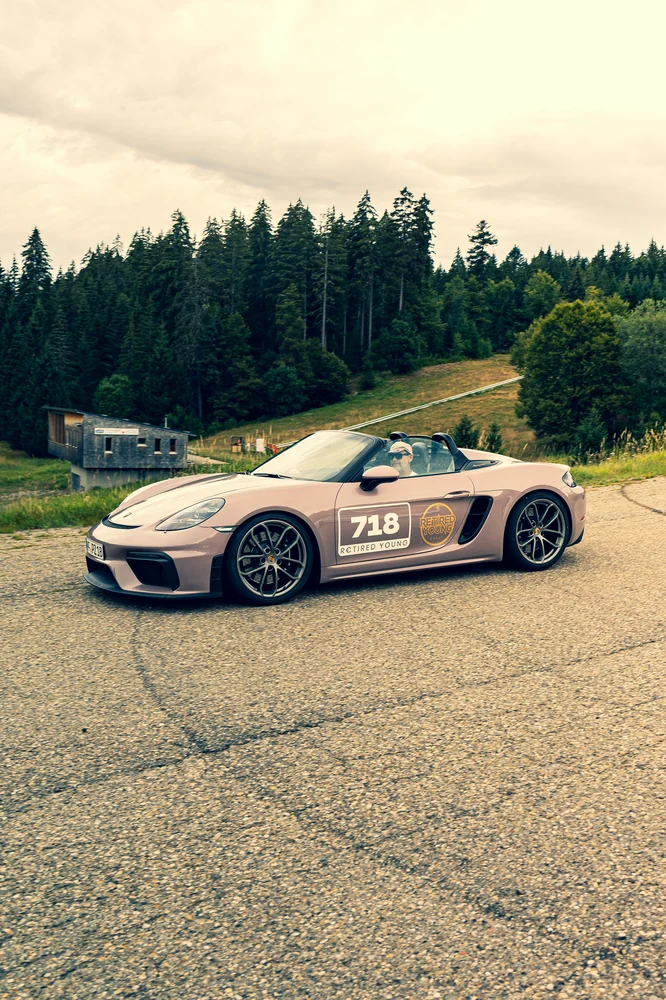 Porsche 718 Spyder beim Zwischenstopp
